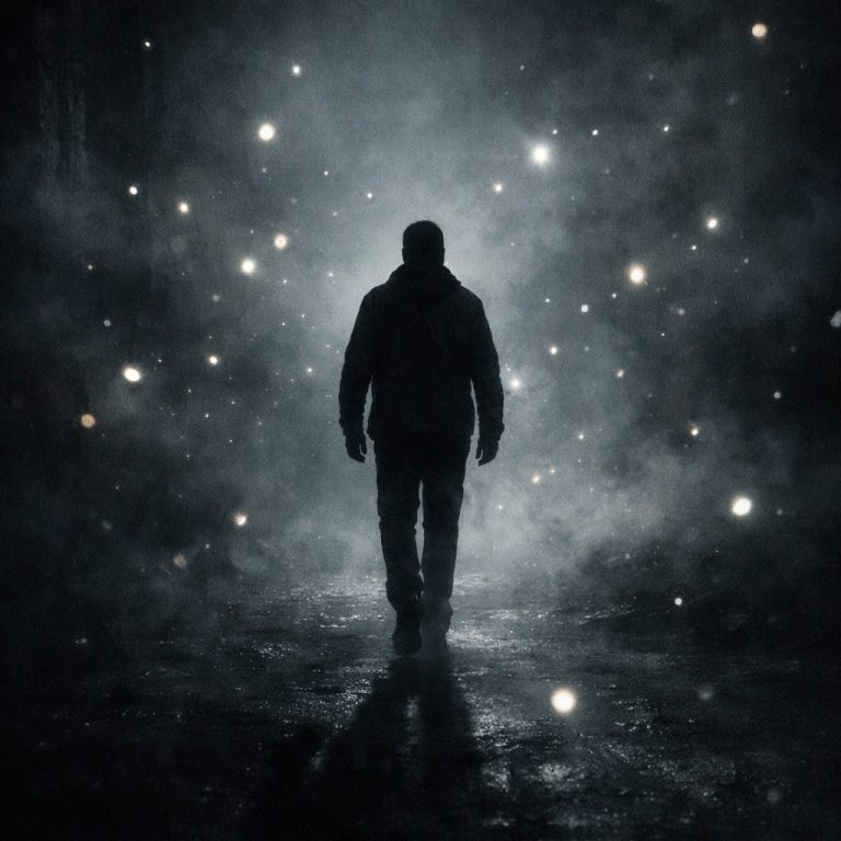 Walking alone into darkness