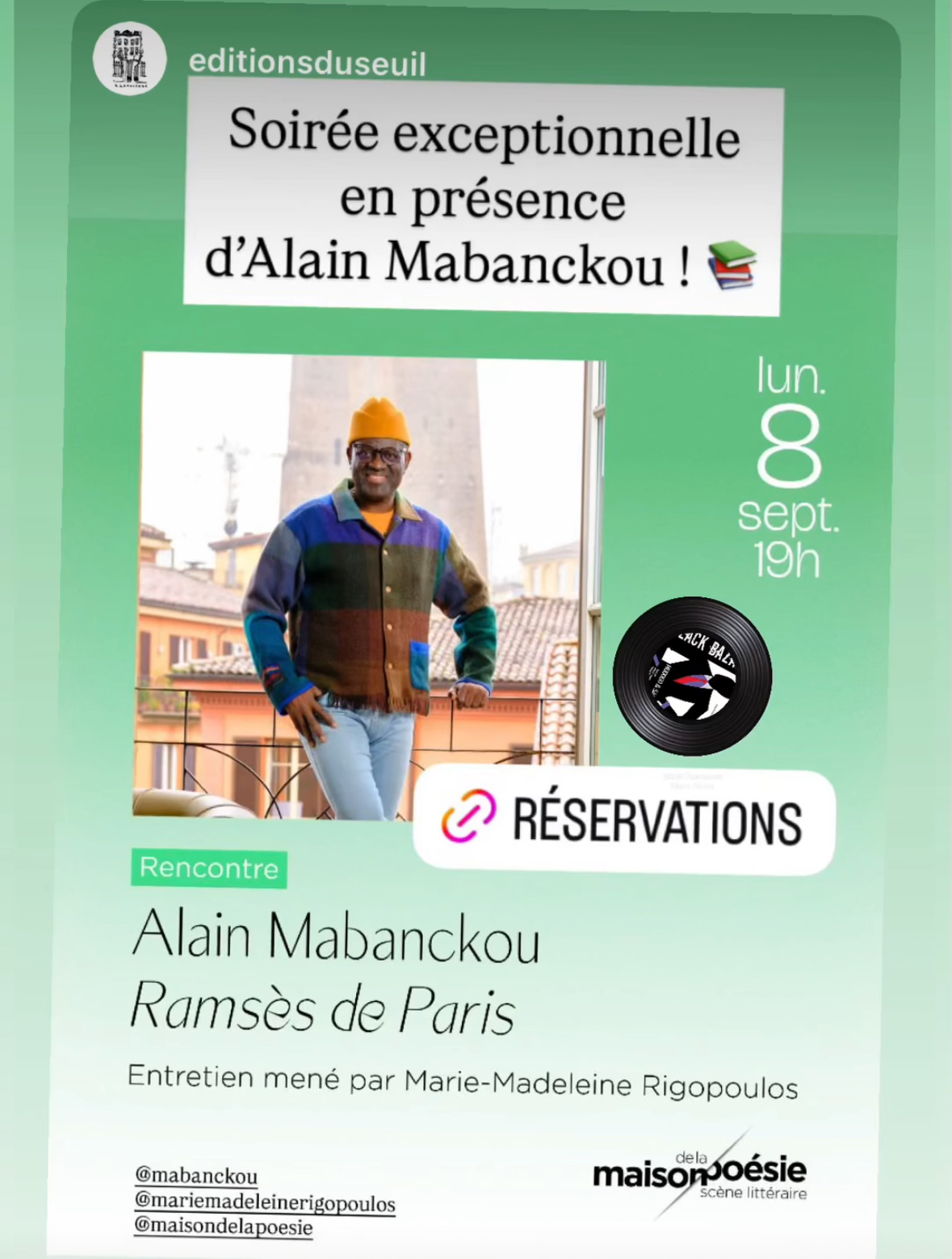 Alain Mabanckou à la Maison de la Poésie