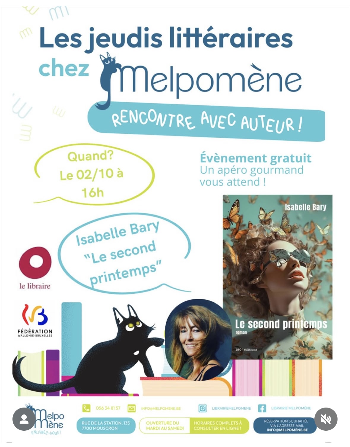Les jeudis littéraires chez Melpomène avec Isabelle Bary