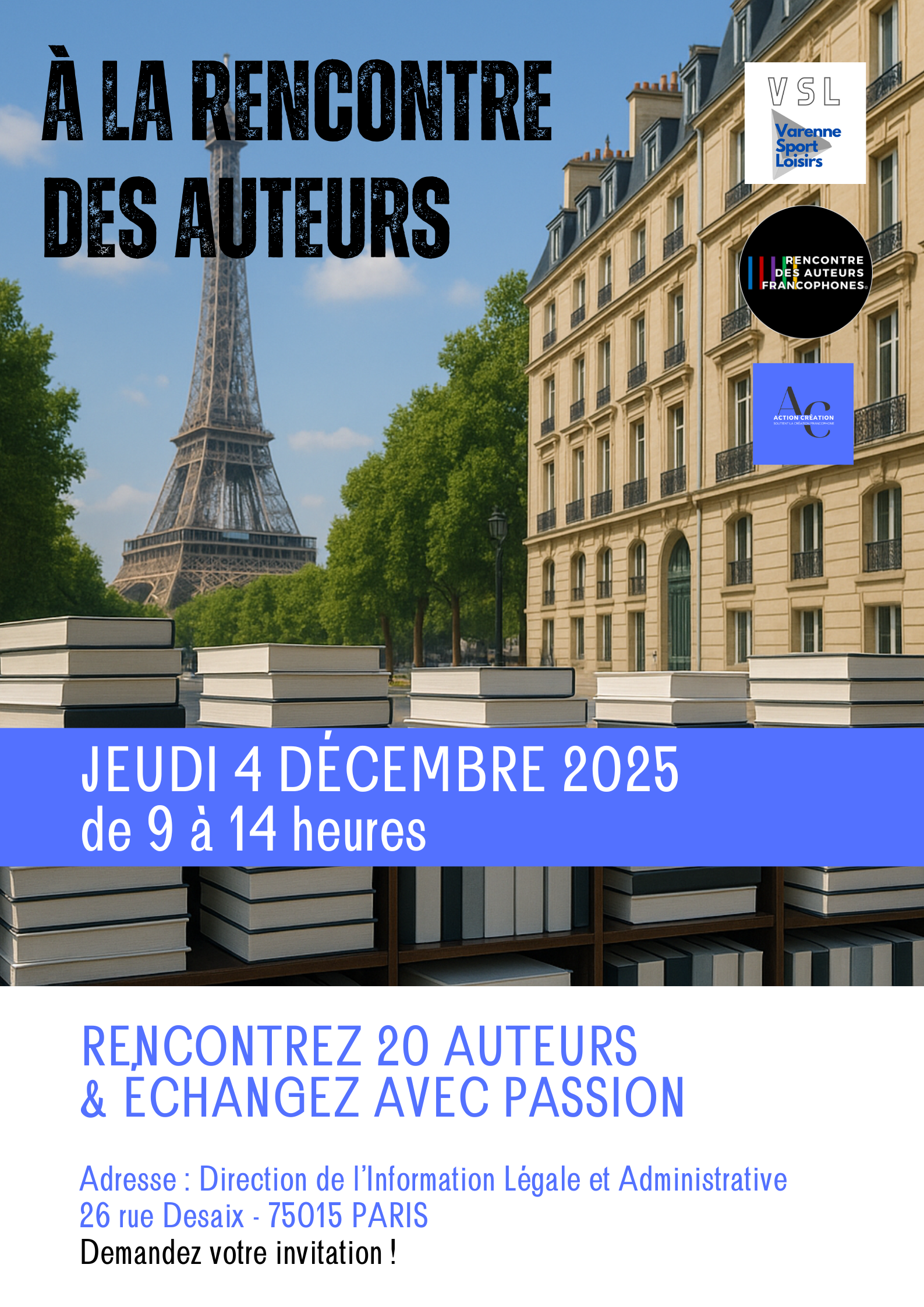 À la rencontre des Auteurs FRANCOPHONES à la Direction de l’Information Légale et Administrative