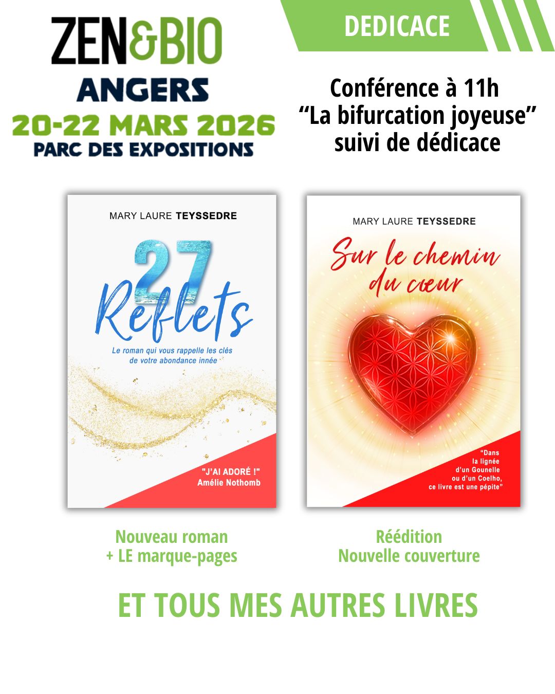 Mary Laure Teyssedre en Conférence et Dédicace, Salon Zen et Bio, Angers