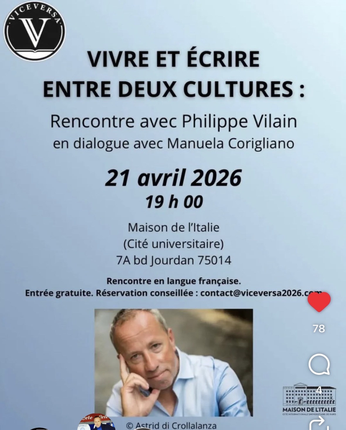 Vivre et écrire entre deux cultures avec Philippe Vilain