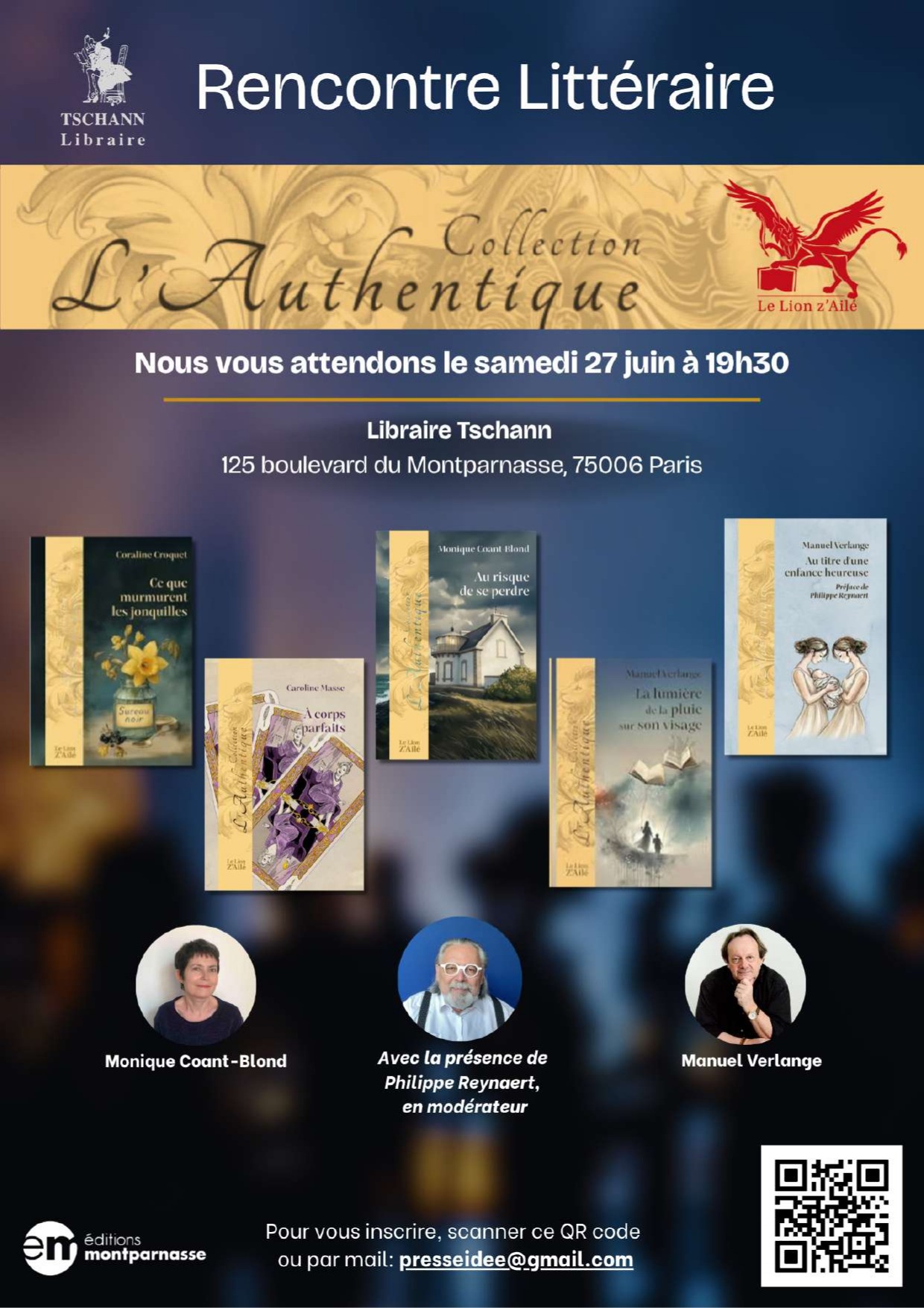 RENCONTRE LITTÉRAIRE des Editions du Lion Z’Ailé — LIBRAIRIE TSCHANN