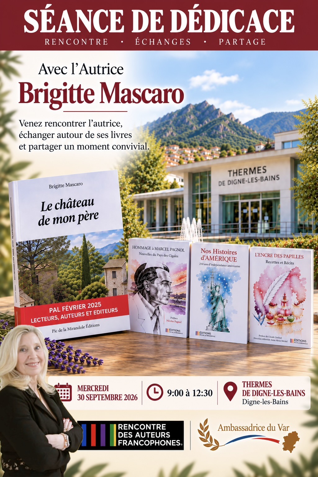 Séance de dédicaces avec Brigitte Mascaro à Digne les Bains